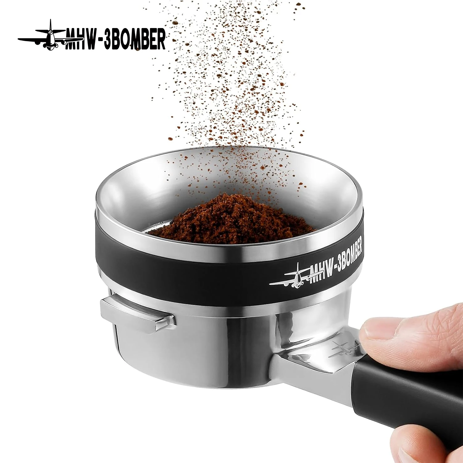 MHW-3BOMBER 58mm Magnetic Coffee Dosing Ring Espresso Dosing Funnel 36 Magnets Portafilter Barista Tool Accessories for Home