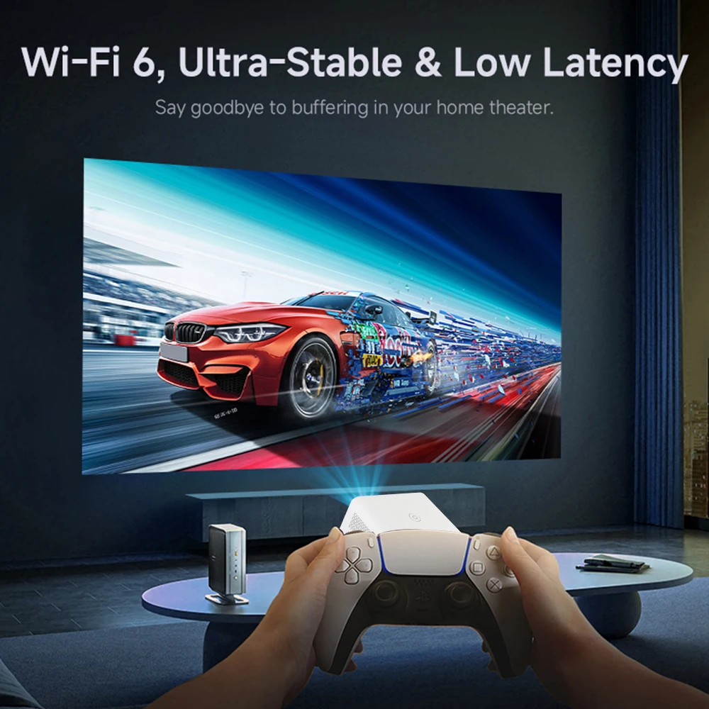 Android 11 Night Light 1920X1080P 4K Support Home Theater WIFI 6 BT 5.2 Full HD Projection 650ANSI LCD Projector Rotaty Type