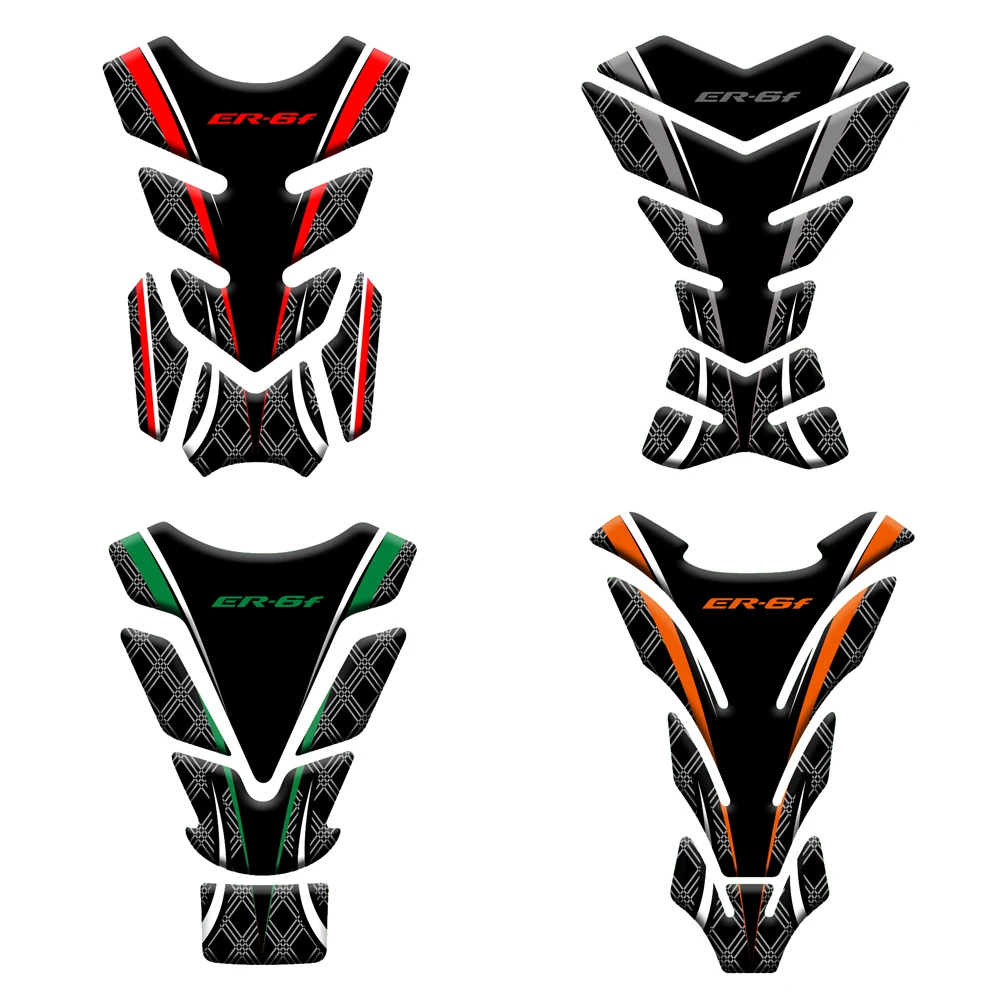 

3D Carbon Fiber Motorcycle Fuel Tank Pad Cover Protector Decal Stickers For Kawasaki ER6F ER-6F