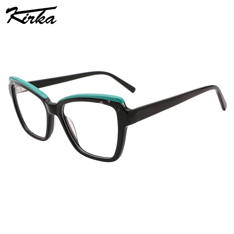 

Kirka Female Acetate Cat Eye Luxury Design Laminating Optical Frames Prescription Lens Spectacle Frames WD4223