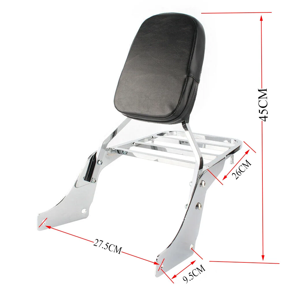 

New Motorcycle Sissy Bar Backrest Luggage Rack For Honda Shadow Sabre Ace VT1100 1990 - 2019