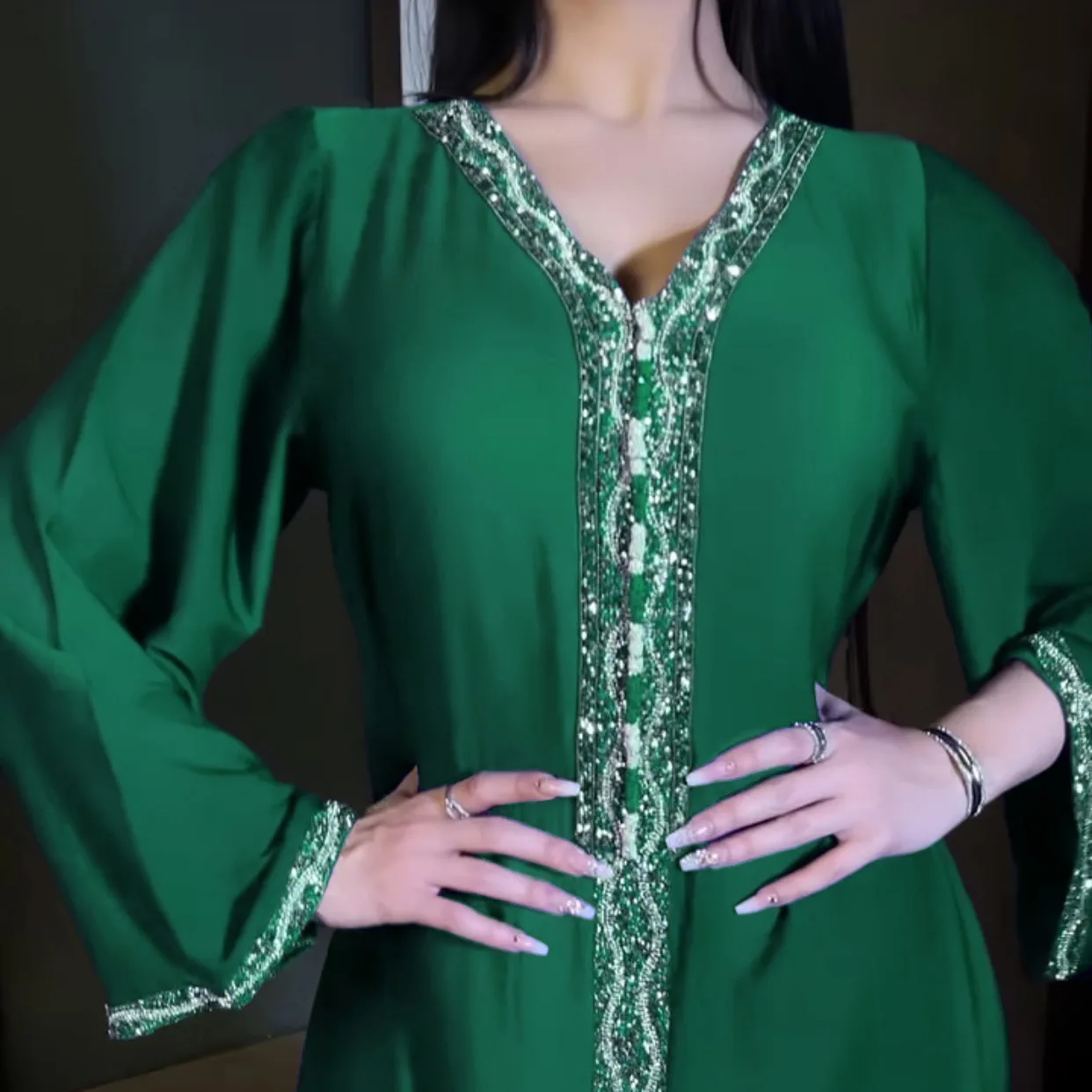 Arabska marokańska kaftan Abaya 2023, sukienka dla muzułmanek Arap Kadın Elbisesi Turecka odzież muzułmańska letnia sukienka damska