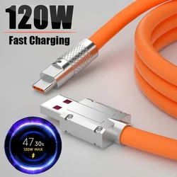 120w Fast Charging Cable 2 Meter Aluminum Alloy Port Type C Interface 6A Data Line Fast Charging for Huawei Samsung Xiaomi Redmi