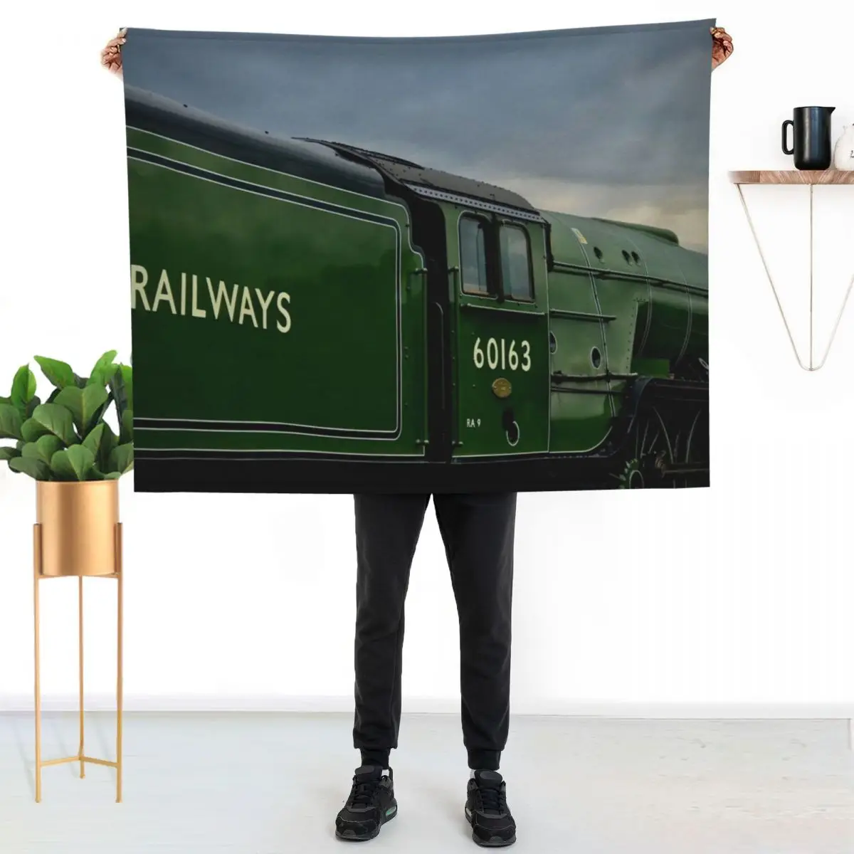 

Tornado 61063 Steam Locomotive Throw Blanket Warm Plush Fuzzy Blanket for Living Room