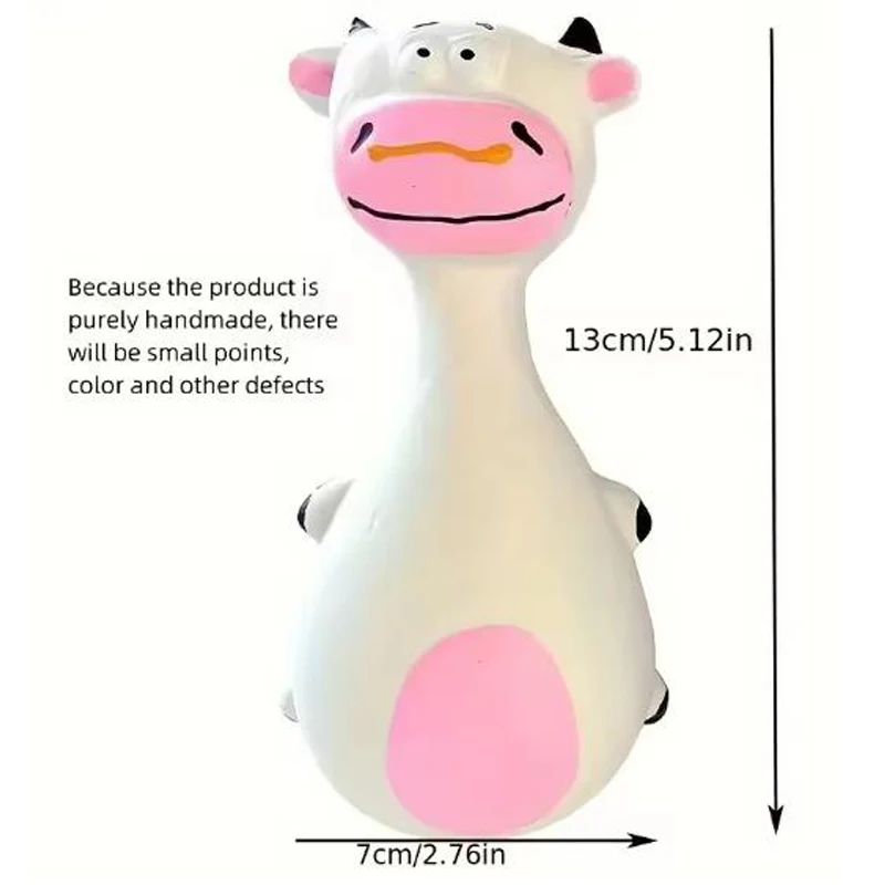 Hundespielzeug Sound Quietschender Elefant/Kuh Tier Kauspielzeug aus Gummi für kleine und große Hunde Bissfestes interaktives Spielzeug – Detail 10
