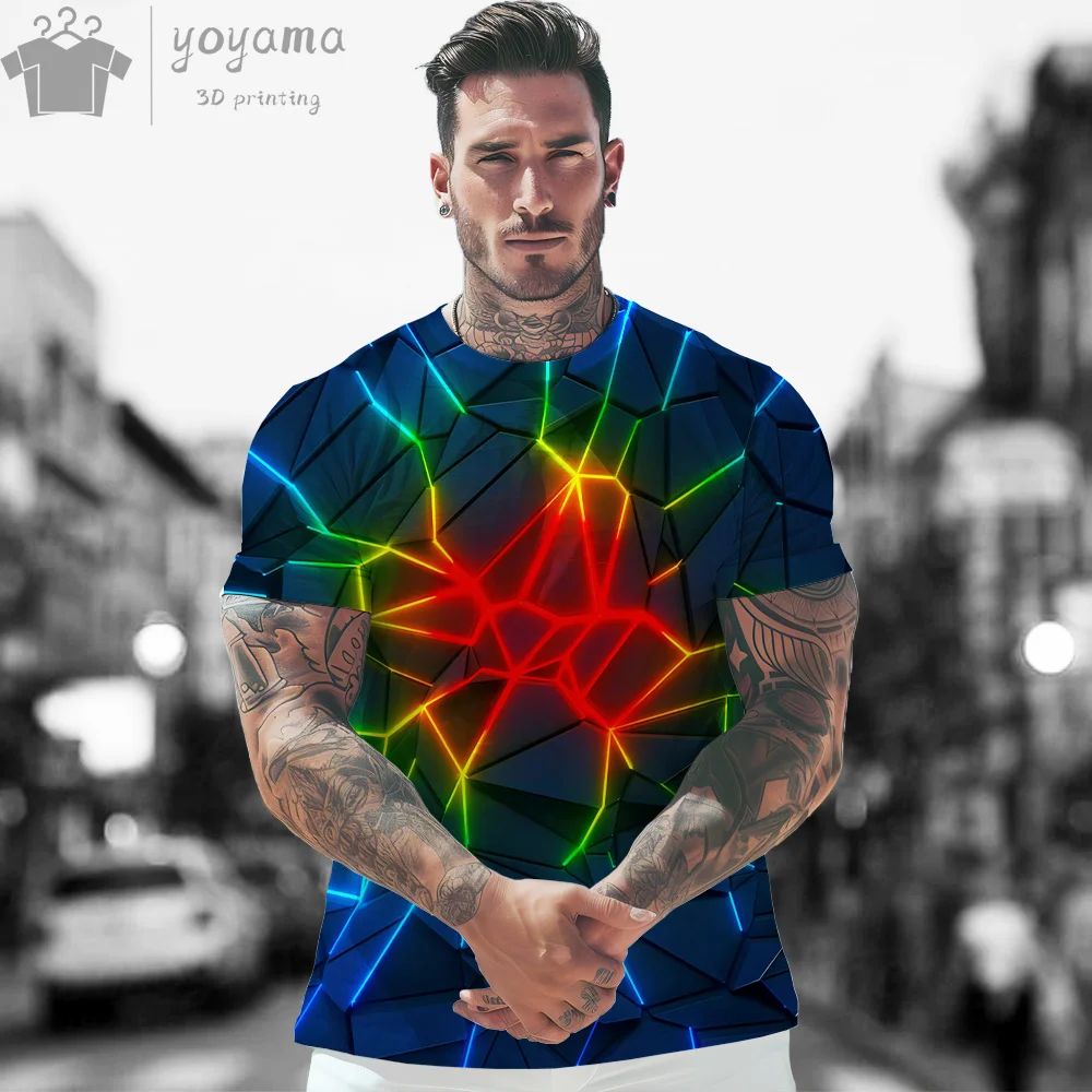 

Gym T-shirts Man Abstract Print Summer T-shirt Abstract Graphic Tees Men's Summer Clothes Gym T-shirts Man Mens Clothing Tops