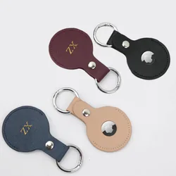 Custom Gold initial letters For Air tags Case Leather Keychain Protective For Air tag Tracker Locator Device For Airtags Case