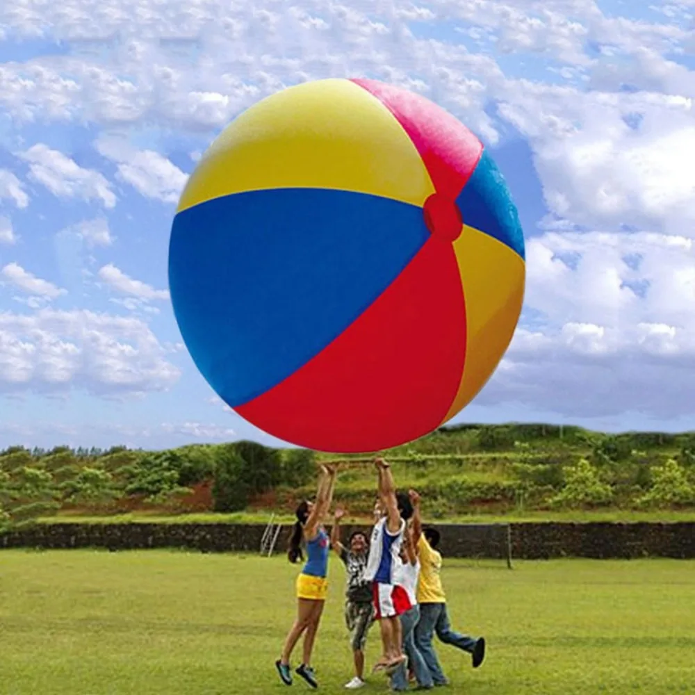 Lustige 130/150 cm Strand Ball PVC Werft Volleyball Spiel Aufblasbare Ball Spielzeug Große Wasser Spiele Schwimmen Pool ballon Schule Party