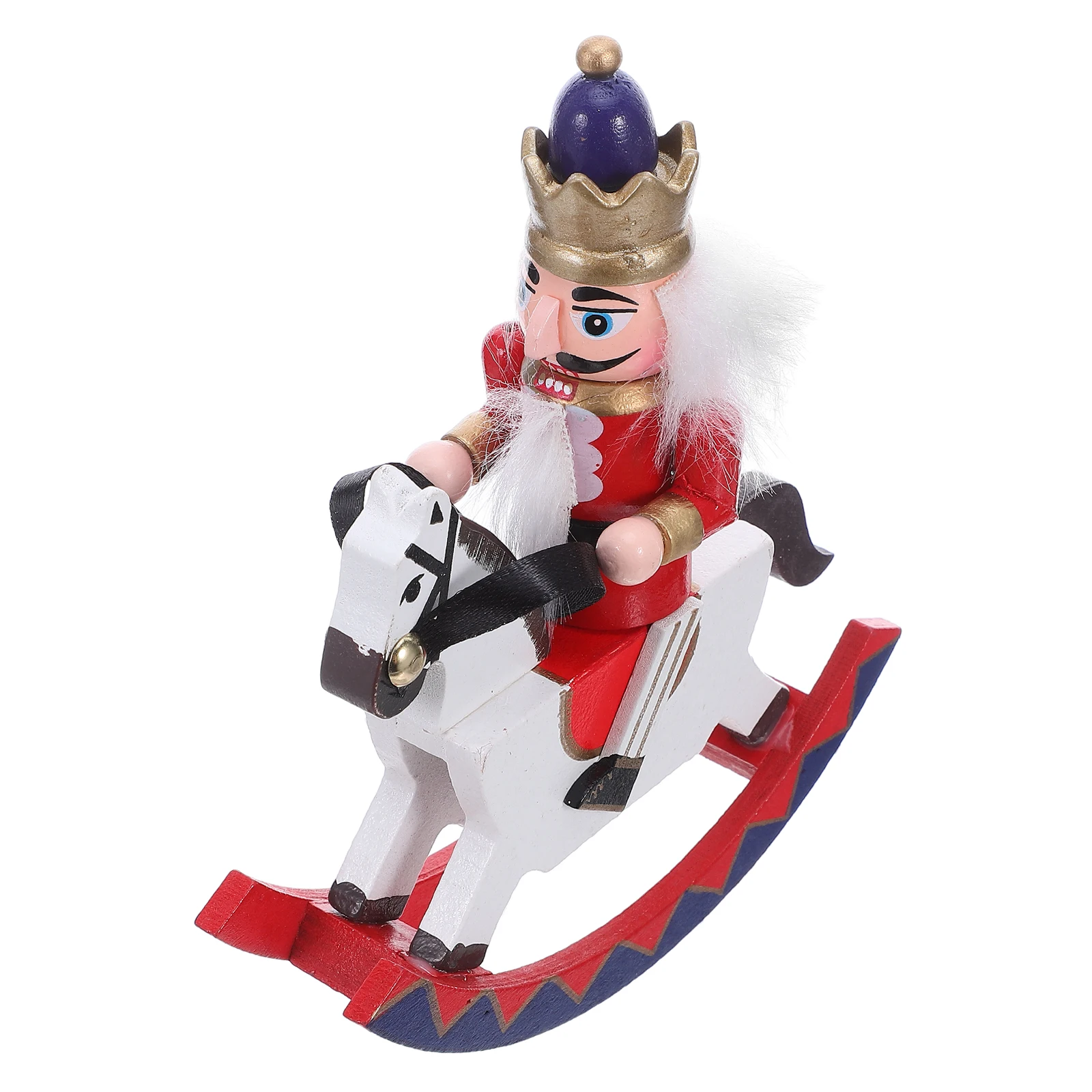 

Nutcracker Decor Wooden Nutcracker Figurine On Rocking Horse Christmas Decor For Holiday Table Centerpieces Xmas Tree Ornaments