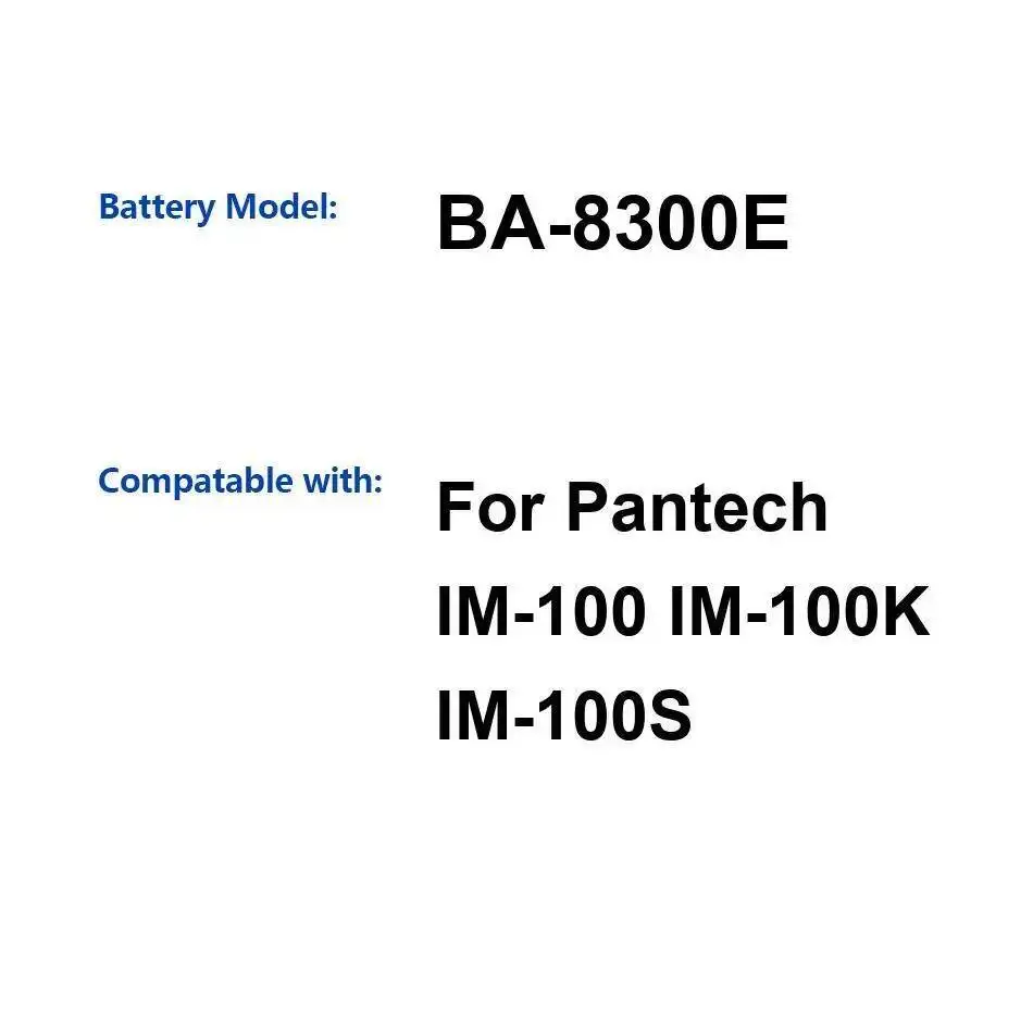 

Для Pantech IM-100 IM-100K IM-100S 3000 мАч аккумулятор мобильного телефона BA-8300E надежный источник питания