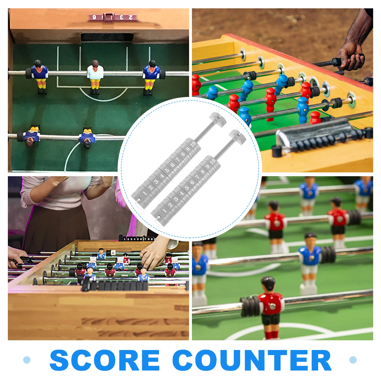 

2pcs Foosball Score Counters Multi-Functional Scoring Markers Portable Table Scorekeeper Durable Plastic Counting Device For