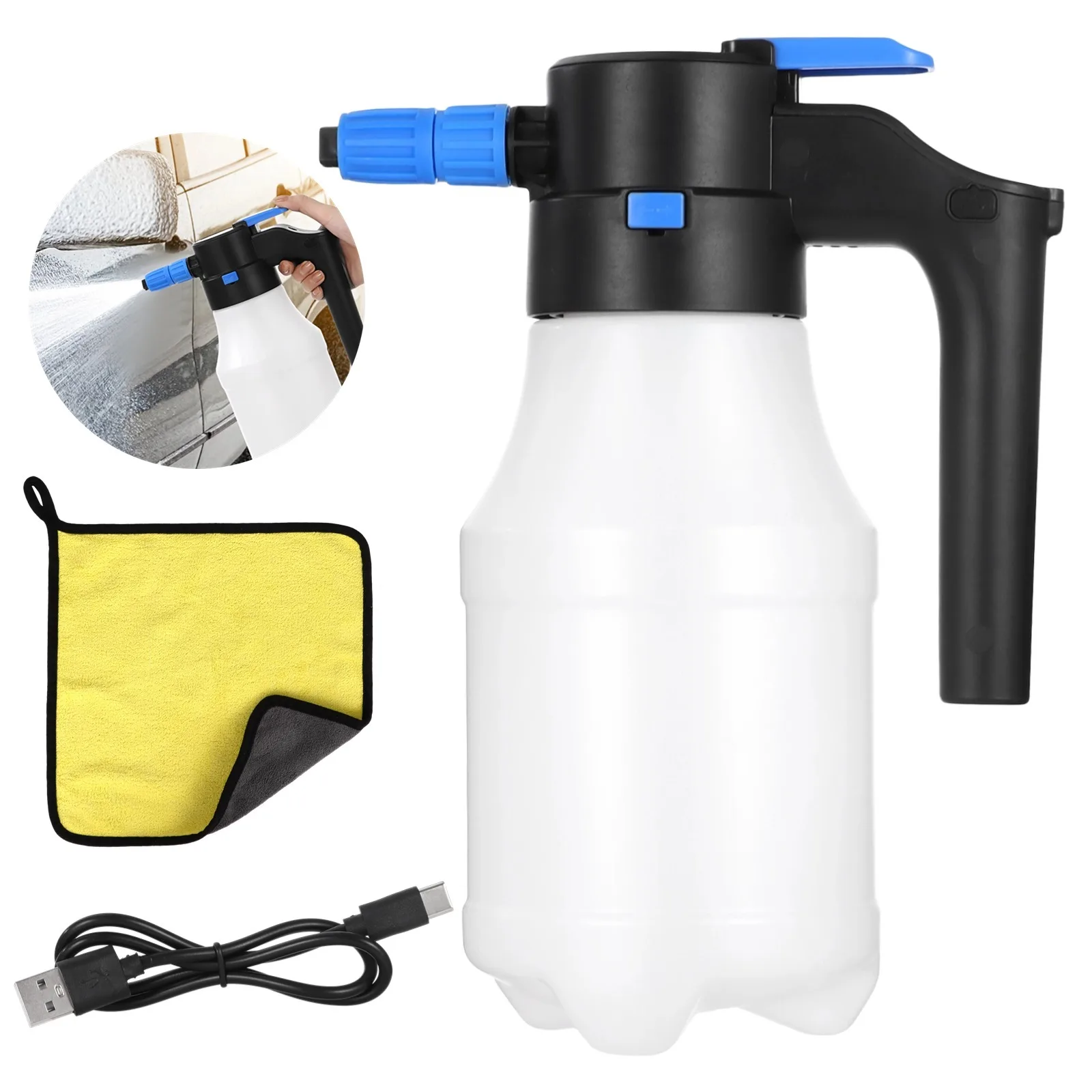 

1.5L Electric Car Foam Sprayer Cordless Rechargeable Car Foam Sprayer Handheld Battery Powered Foam Spraying For Cars Windows