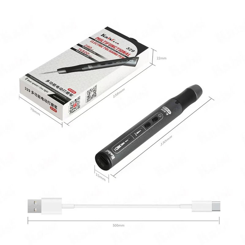 KAISI 329 Multifunctional Electric Polishing Pen Portable Electric Engraving Tool Motherboard Grinding Cutting Repair Tool