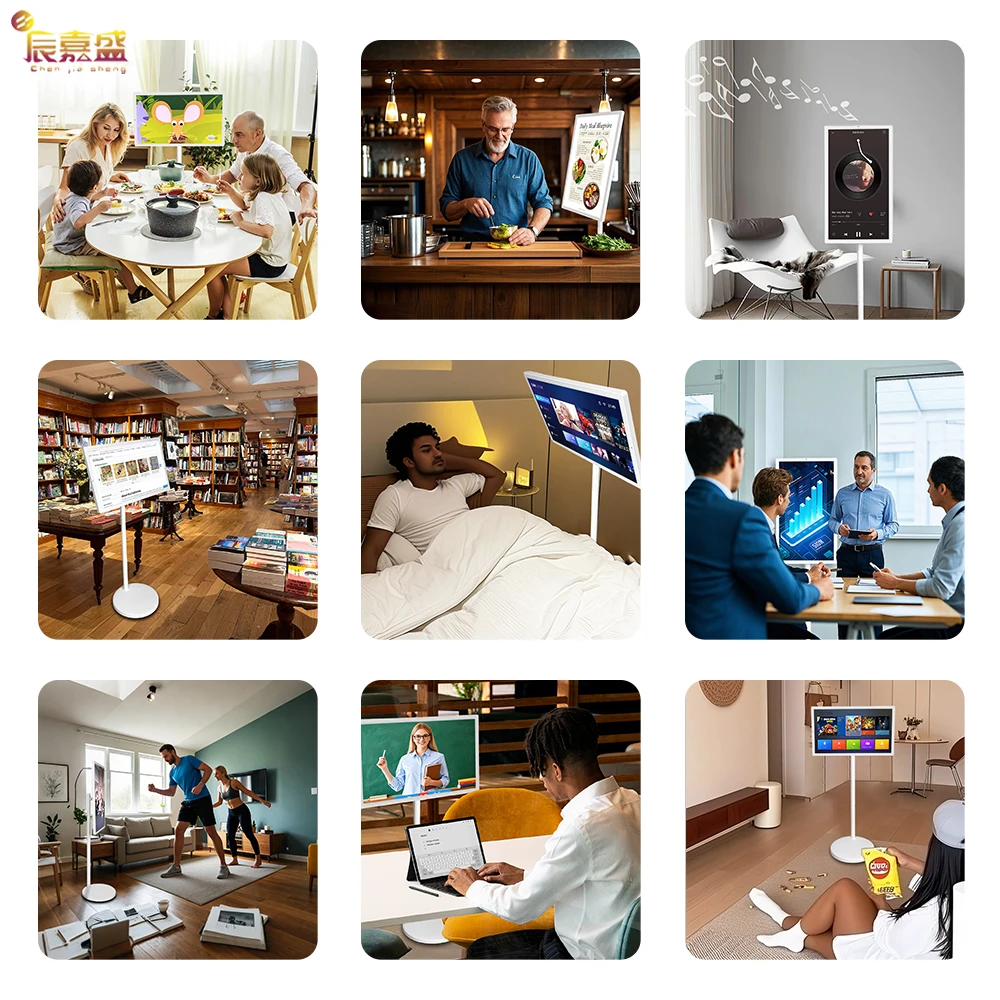 تلفزيون ذكي LCD تفاعلي محمول 4+128G لدراسة ألعاب التمرين-22/24/27/32 بوصة للمصاعد