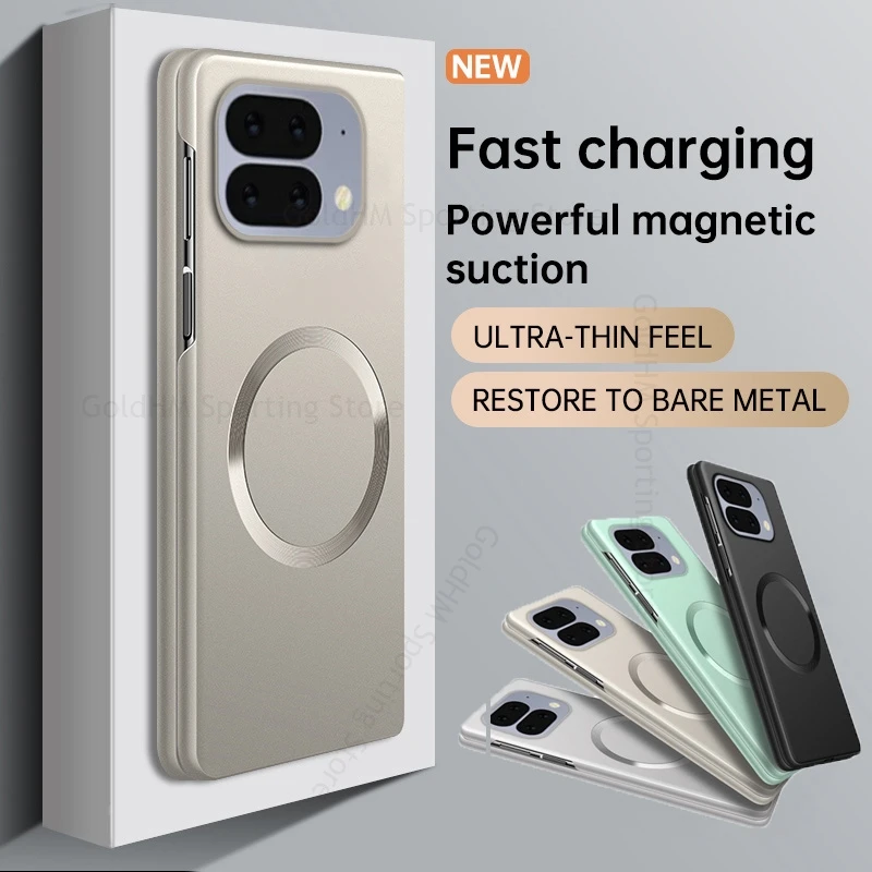

Wireless Charging For Magsafe Metallic Paint Case For Google Pixel 10 Pro Fold Magnetic Matte Hard Cover For Pixel 9 10 Pro Fold