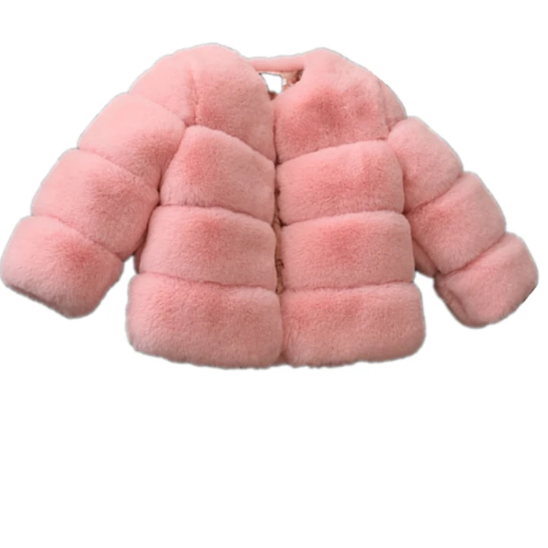 New Girls Winter Fur Coat Elegant Teenage Girl Faux Fur Jackets Thick Coats Warm Parkas Children Outerwear 1-10Yrs Girls Clothes