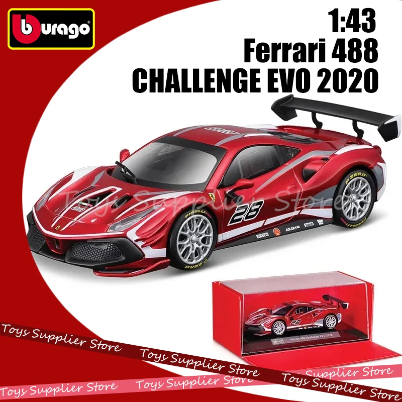 

1:43 Bburago Ferrari 488 Challenge Evo 2020 Wrc Ferrari Car Model Alloy Car Die Cast Sports Cars Collection Racing Toy Kid Gifts