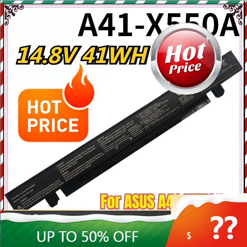 

New 14.8V 41WH A41-X550A Battery for Asus R510C X550C X550L X550J X550CA X550V K550L F550V P550C X550EA X550D X550VX