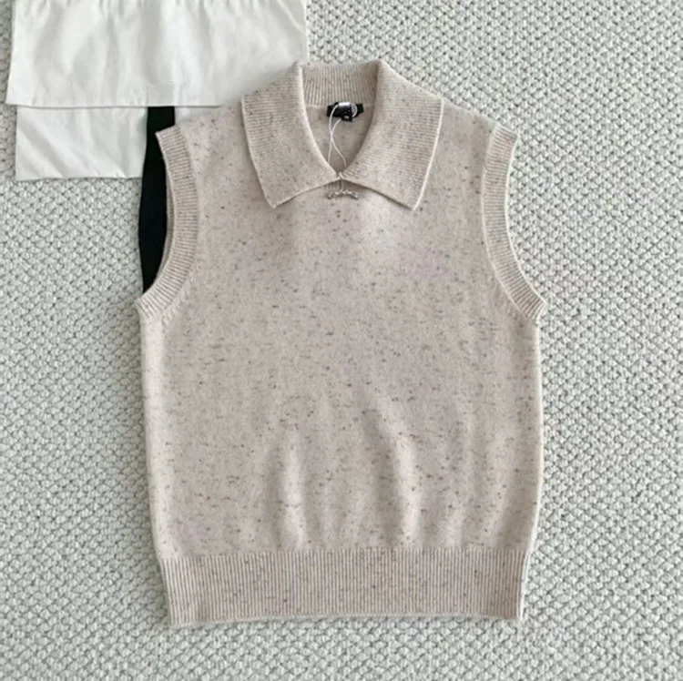 2025년 겨울 맞춤형 유럽 및 미국 여성 의류 민소매 캐시미어 니트 스웨터 조끼