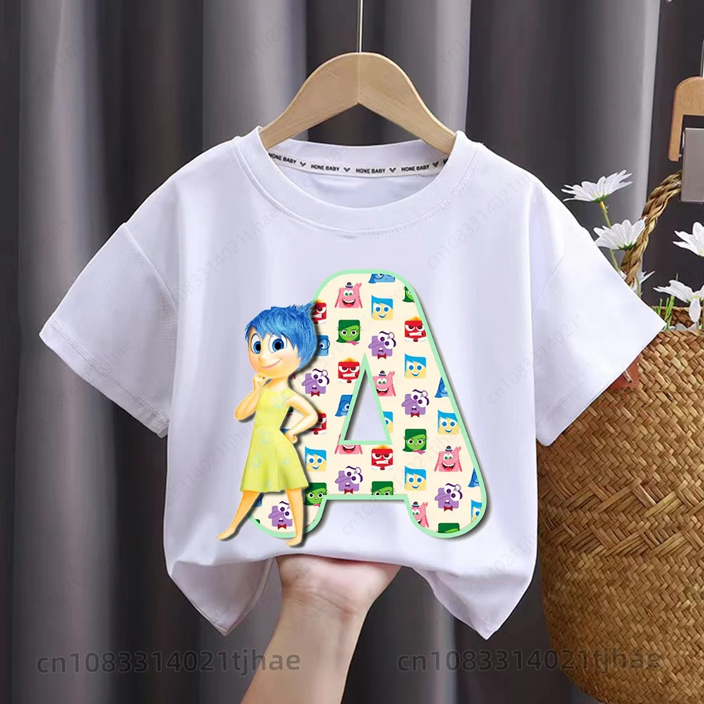 

Inside Out 2 Babys Tshirts for Kids ABC Letters Birthday Party T-Shirt for Boys T shirts for Girl Tops Tees