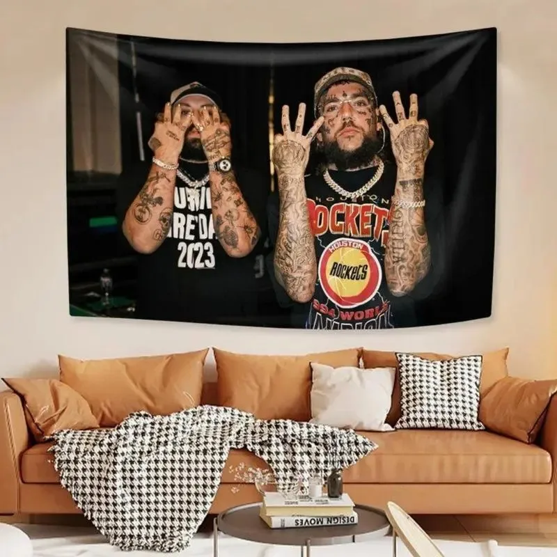 Suicide Boys Theme Print Tapestry Wall Mural, Indoor Home Bedroom Decor, Tapestry Wall Hanging Art for Gift Choice