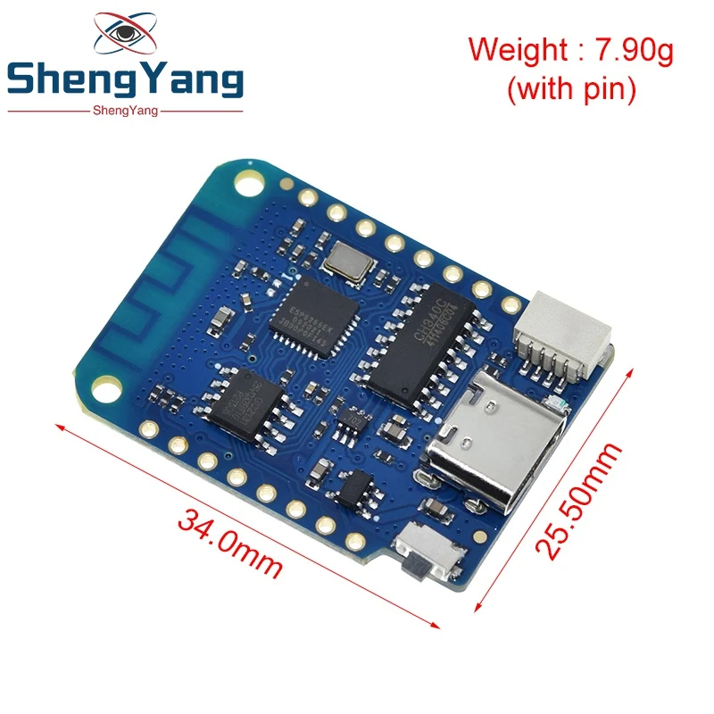 TZT WEMOS D1 Mini V4.0.0 TYPE-C USB WIFI Internet of Things Board based ESP8266 4MB MicroPython Nodemcu Arduino Compatible