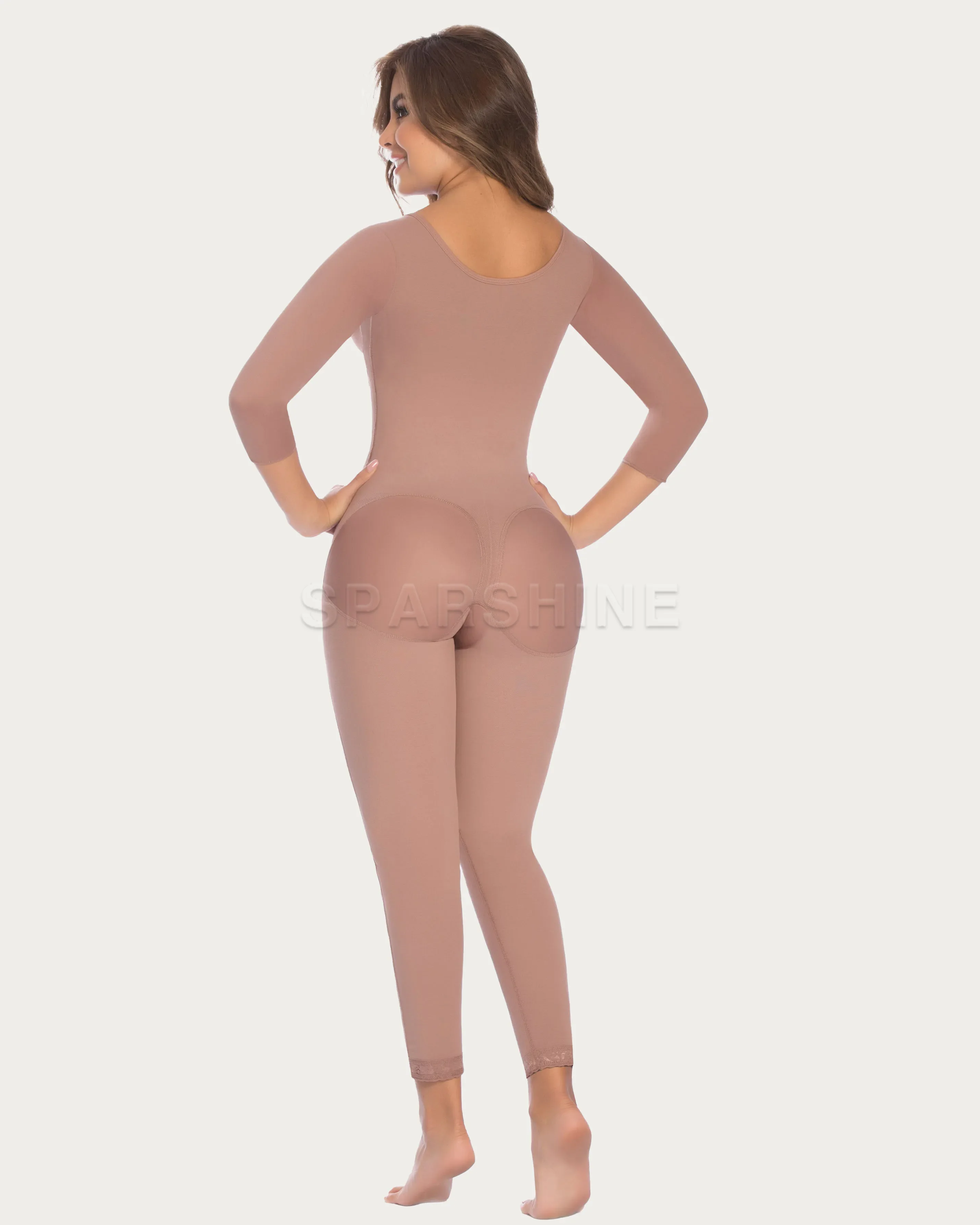 Long Sleeve Shapewear Hand Waist And Back Control Faja Cosmetic Recovery After High Compression Surgery Girdle