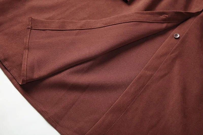 

Slimming A-Line Ne Dr Waist-Cinching Long Sve Mid-Length irt Dr Pure Color Spring Autumn Women's Faion