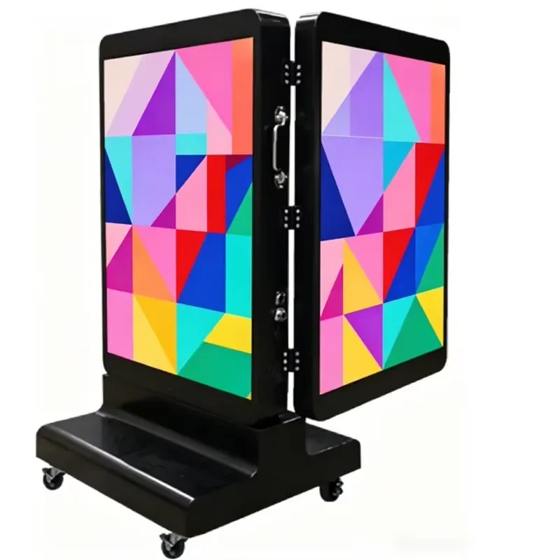 hd Outdoor P4 P3 P2.5 Led Advertisement Floor Standing Easy Moving Panel Double Sides Led Display Signs