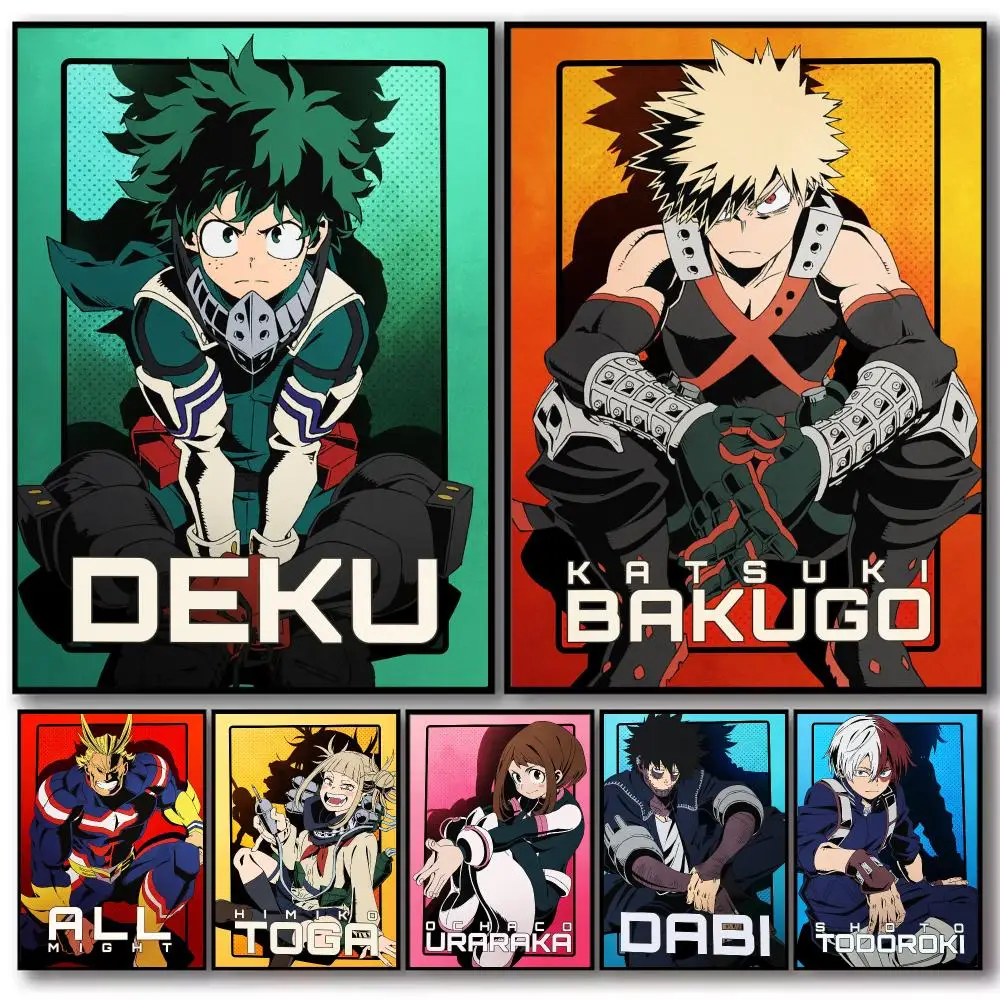 Comics M-My Hero Academia Poster Modern  Wall Art Aesthetic Minimalist Bedroom Decor Cafe Home Gift