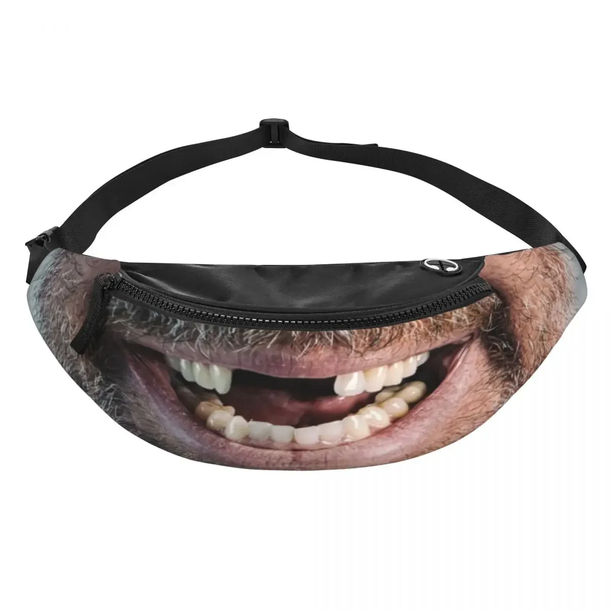 

Cool Funny Missing Teeth Fanny Pack for Cycling Camping Women Men Hillbilly Smile Crossbody Waist Bag Phone Money Pouch