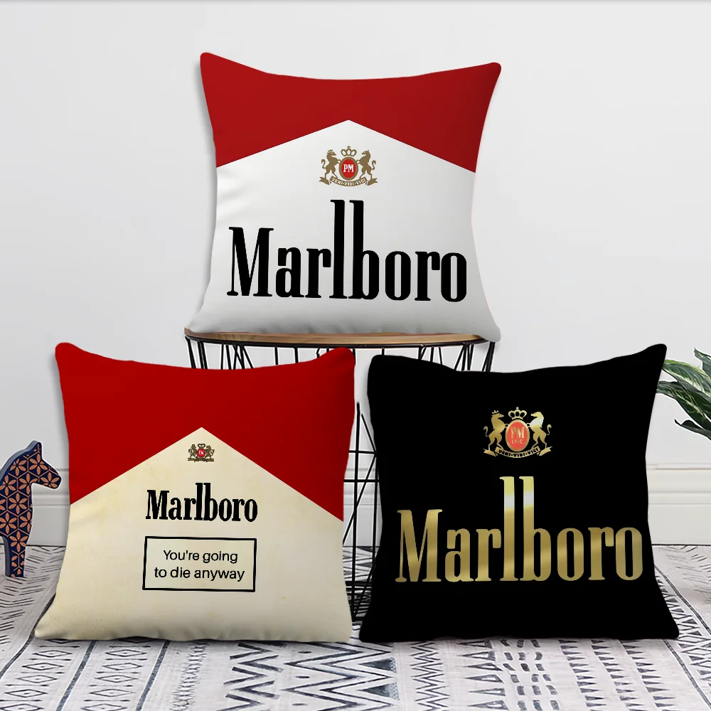 Public M-Marlboro-s Cigarettes Cover Pillow Sofa Printing Decoration Room Home Office Coffee Shop Car Nordic Simplicity