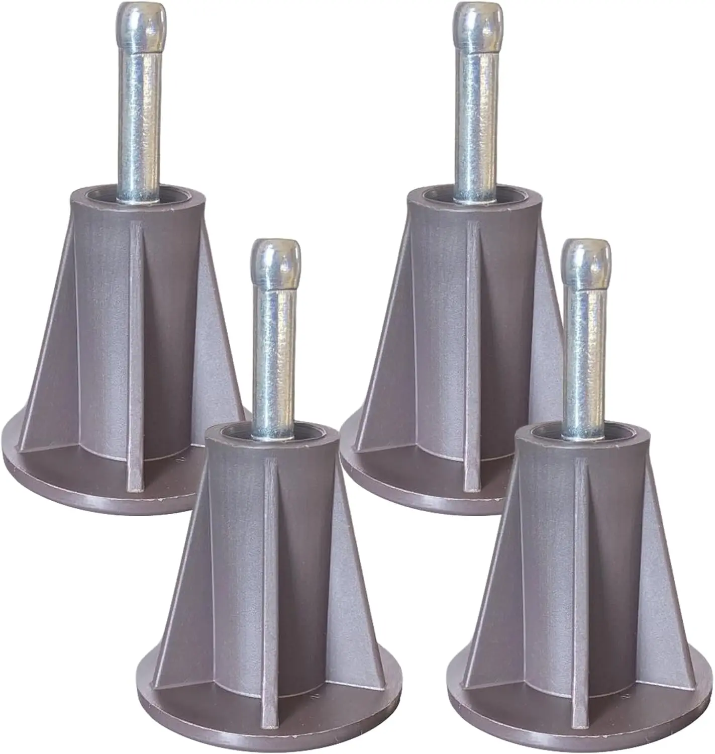 

4PCS Replacement Plastic Steel Stem Bed Frame Feet to Replace Wheels - Keep Your Bed Stationary and Protect Floor