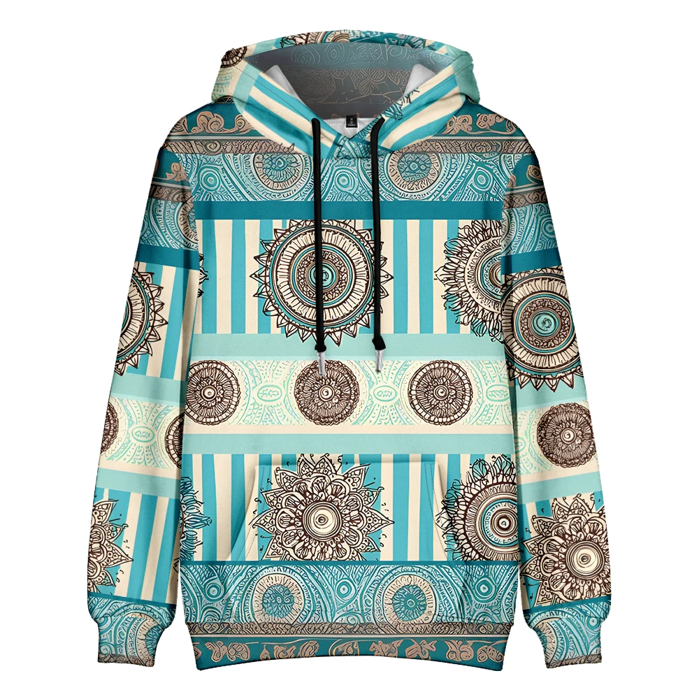 

Women's Geometric Print Hoodie Streetwear Colorful Retro Pattern Pullover Drawstring Hood for Casual Urban Aesthetic Outfits