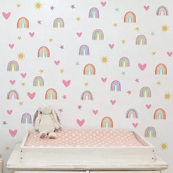 4PCS 30 X 20cm PVC Wall Stickers Rainbow Stars Love Self-adhesive Wall Decals for Girls Boys Baby Bedroom Nursery Wall Decor