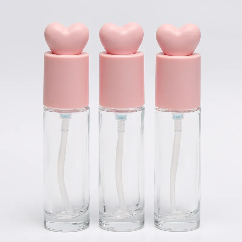 Pump Bottle for Essence Lotion 30ml Glass Empty DIY Cosmetic Container Liquid Foundation Dispenser with Pressure Pump Pink Lid