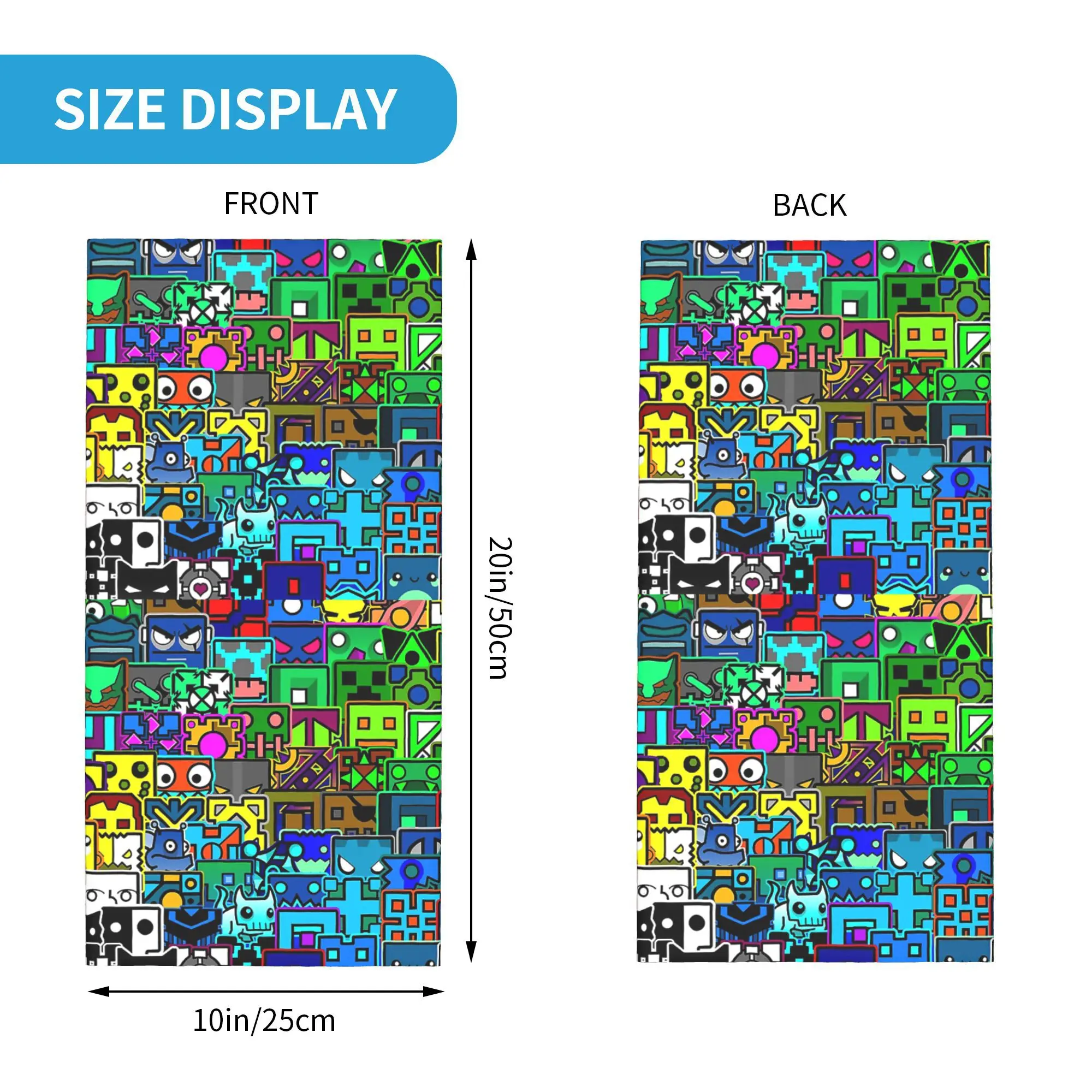 幾何学模様 バンダナ ネックカバー プリント マスク スカーフ 多用途 ヘッドバンド 乗馬 ユニセックス 大人 洗える