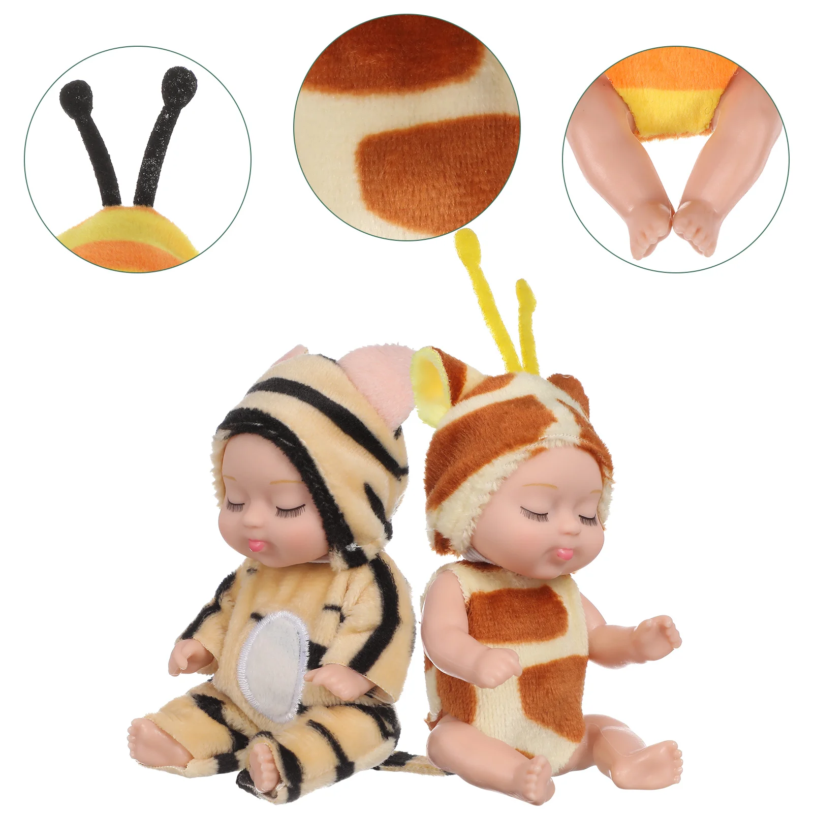 Muñecas pequeñas de 6 piezas para niñas, juguetes pequeños para dormir, con ropa