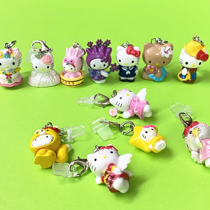 Miniso Смола Hello Kitty Подвеска для мобильного телефона Пылезащитные заглушки iPhone Samsung Xiaomi Huawei Type C Защитные пленки зарядного Фото №3