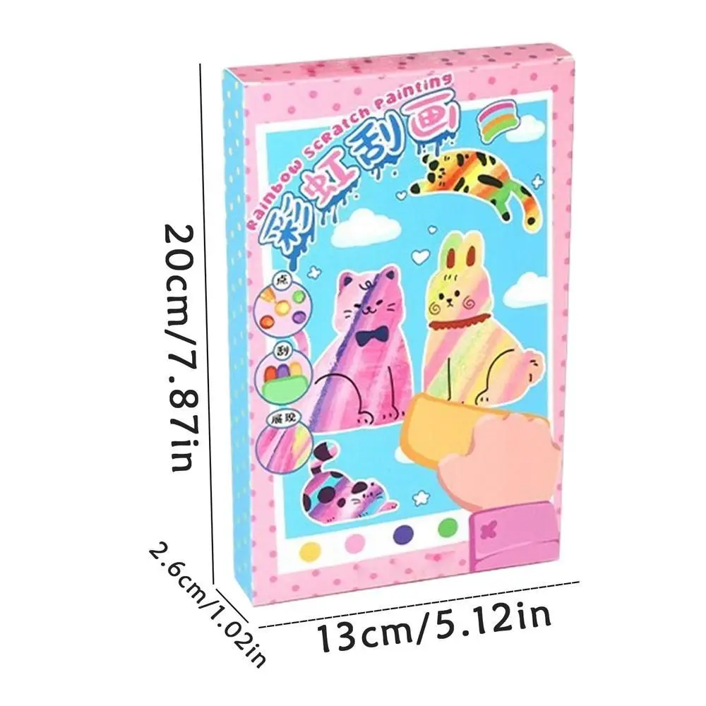 35 pezzi materiale fai da te tergipavimento arte kit di pittura per bambini carte da disegno modello animale arcobaleno punto pittura kit artistici fatti a mano rivelazione magica