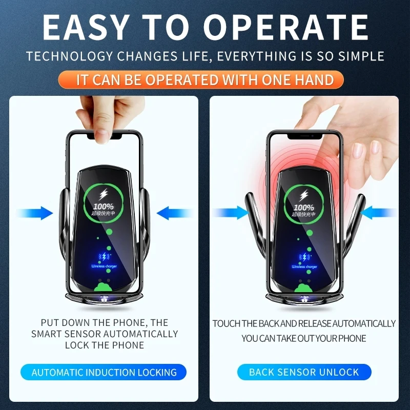 30W Car Wireless Charger Magnetic Automatic Car Mount Phone Holder Mobile Phone Accessrios Infrared Induction Fast Charging