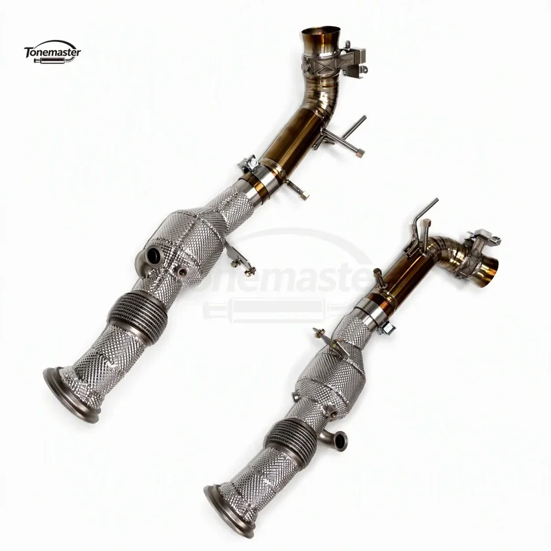 Titanium Rear Section Racing Downpipe for Ferrari 296 GTB 3.0T V6 2022~2025 200 Cell High Flow