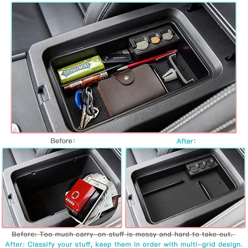 Center Console Accessory Organizer for 2019-2023 Nisan Altima ABS Material Armrest Box Insert Tray Glove Secondary Storage Box