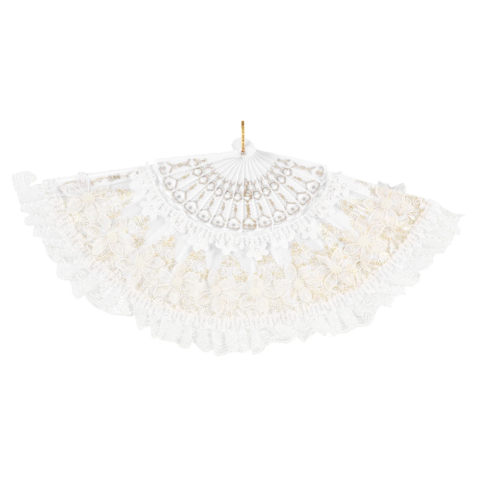 

Lace Folding Fan Chinese Vintage Handheld Fan Elegant Design Summer Cooling Dance Photography Prop Wall Decoration