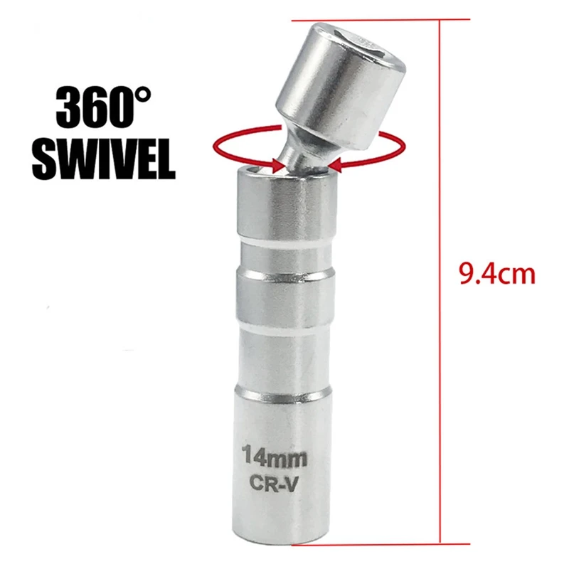 

14mm/16mm Car Spark Plug Sleeve Removal Laser Tools Wobble Function Portable Removal Car Repair Tool Durable Universal