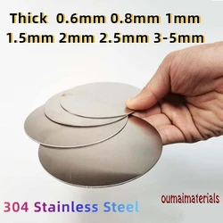 Thick 0.6mm 0.8mm 1mm 1.5mm 2mm 2.5mm 3-5mm Stainless Steel Circular Plate 304 Disc Plate Circular Flat-plate Round Disk Sheet