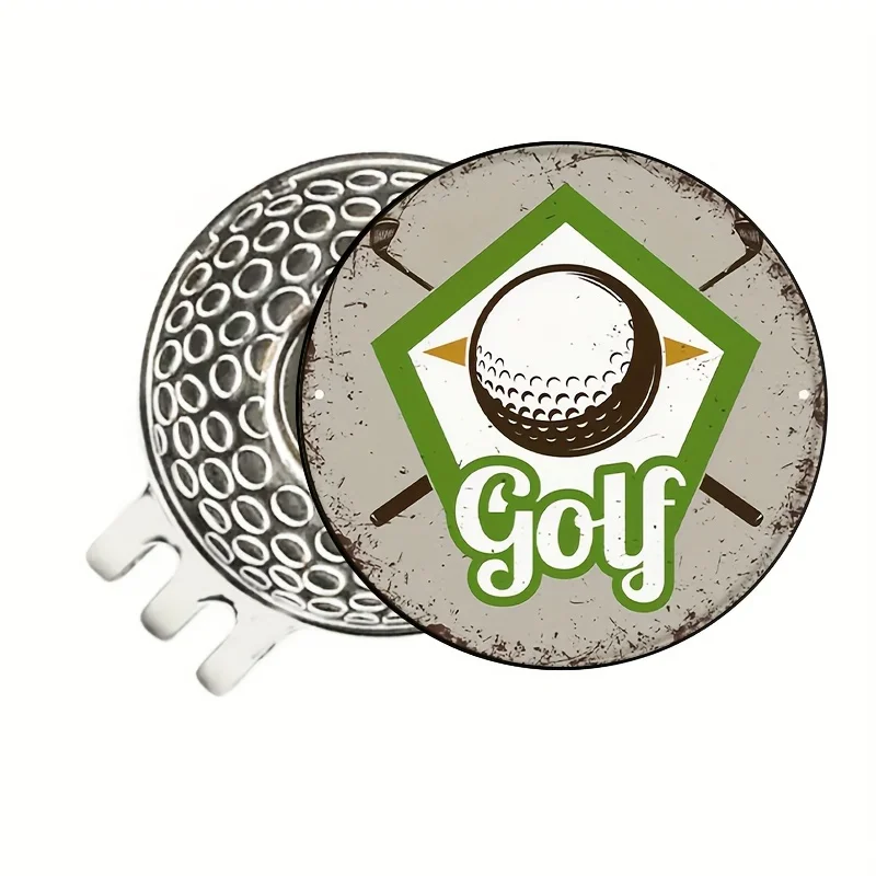 25mm magnetische Metall-Golfball-Markierung ausrüstung für Enthusiasten, trend ige Ball markierungen, Vintage-Golfball marker und Hutclip-Set -Perfe