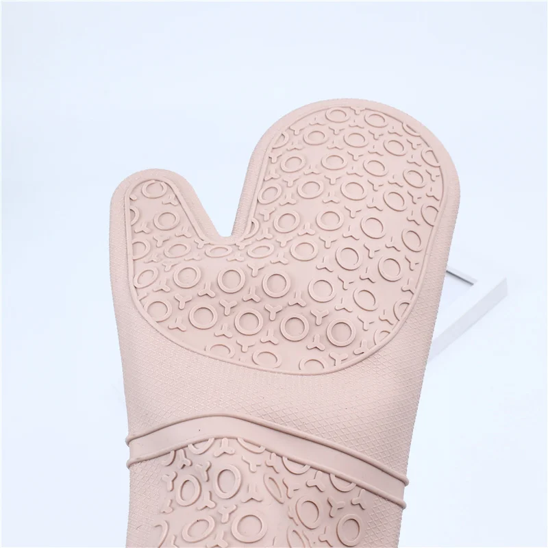 Heat Resistant Silicon BBQ Glove-Oven Mitt-Kitchen Cooking Glove With Finger-Household Gloves For Cooking Baking images - 6