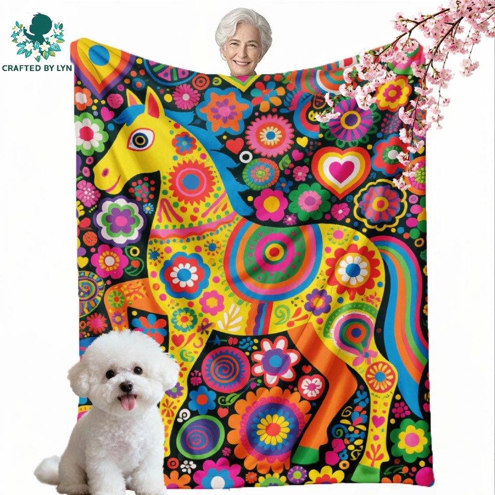 

Flannel | Flowers,Animal,Constellation| Room Decor Blanket, Camping Stuff,Festive Gift Selectio | Soft and delicate | Keep warm