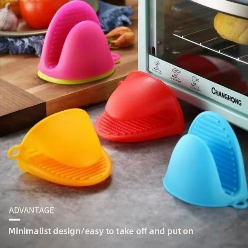 1PCS Thicken Baking Silicone Oven Mitts Microwave Oven Glove Heat Insulation Anti-slip Grips Bowl Pot Clips Kitchen Gadgets